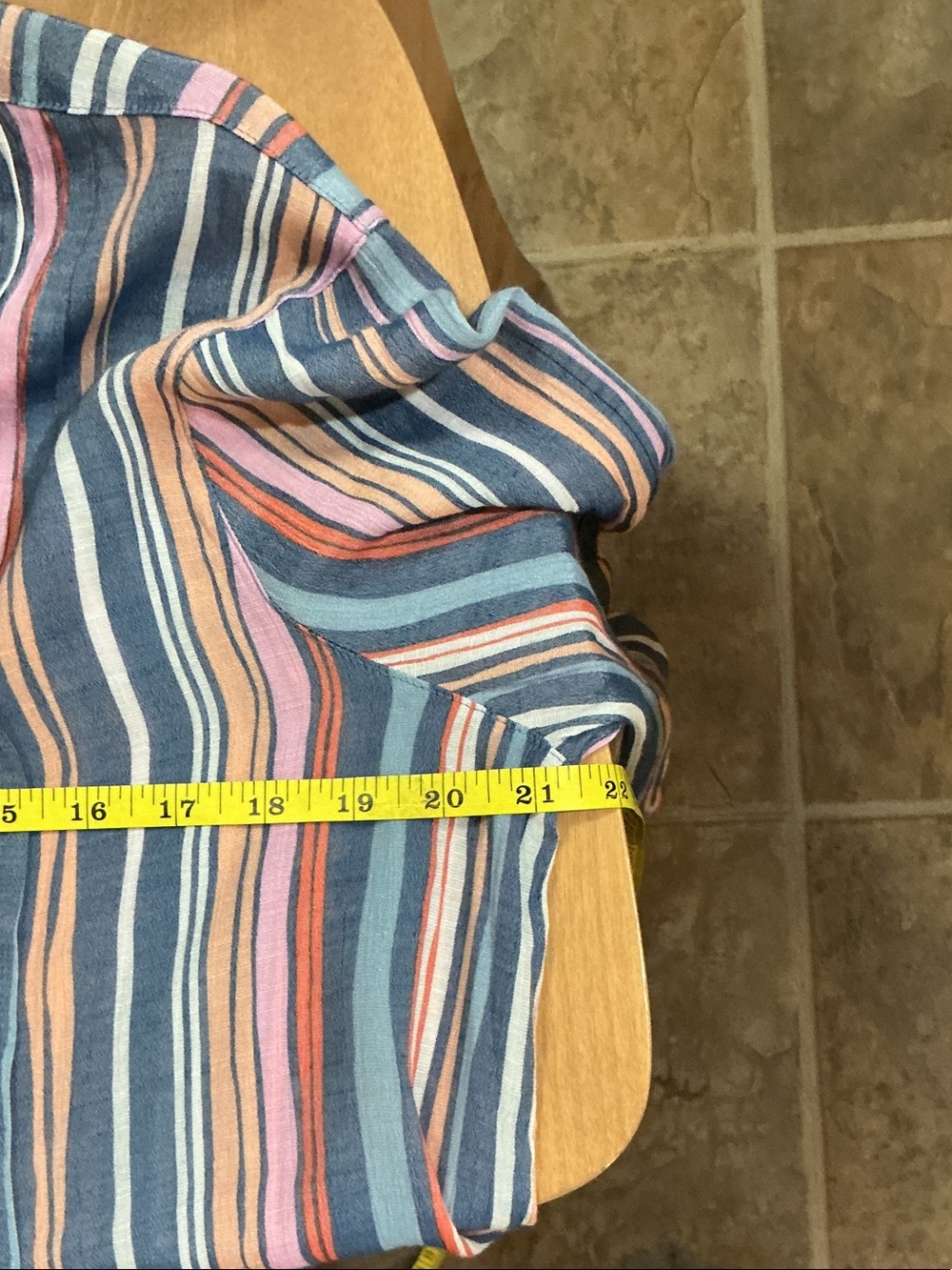 Ruby Rd. Multicolor Striped Roll Tab Blouse Button Front Lightweight Top - Picture 7 of 7